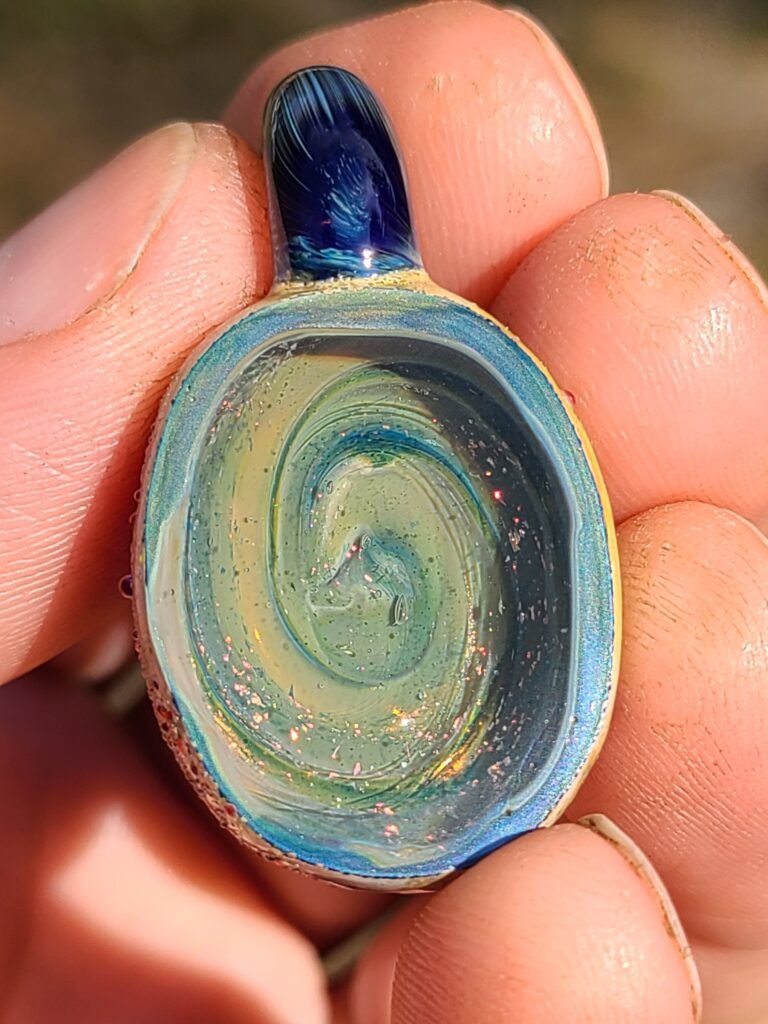 Blue sparkle boro geode