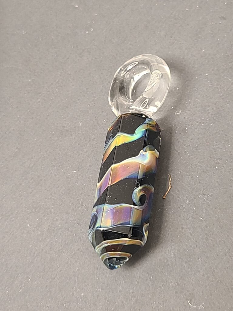 Amber Purple Black twist Pendant