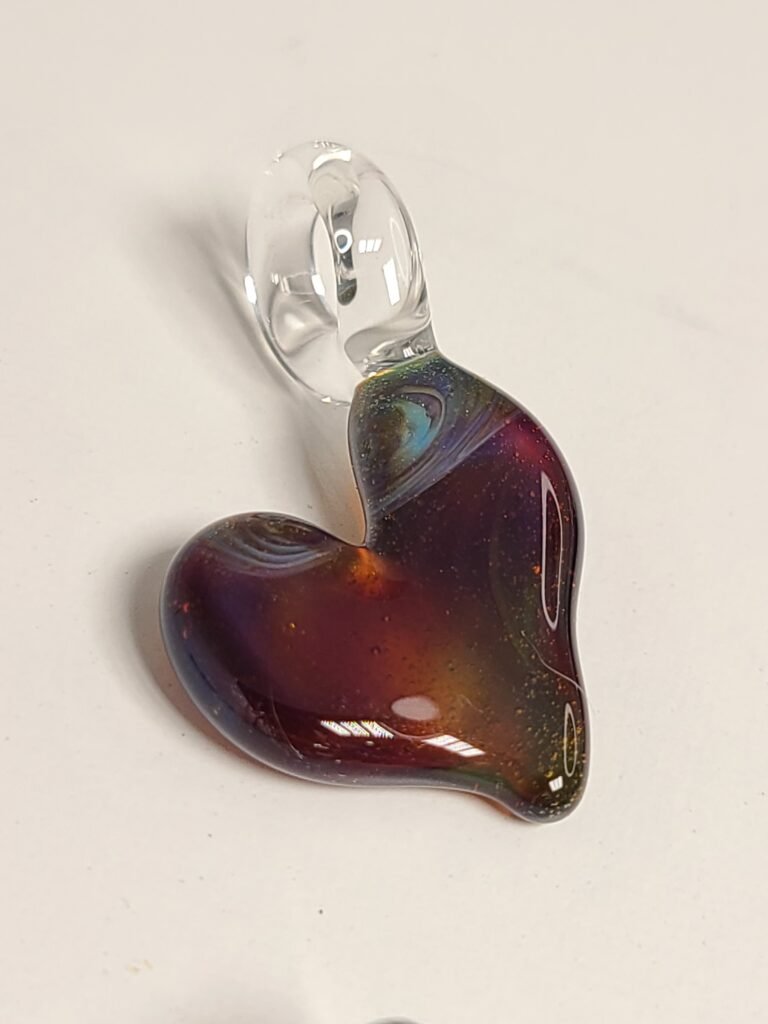 Amber Purple Heart Pendant 4