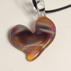 Amber Purple Heart Pendant