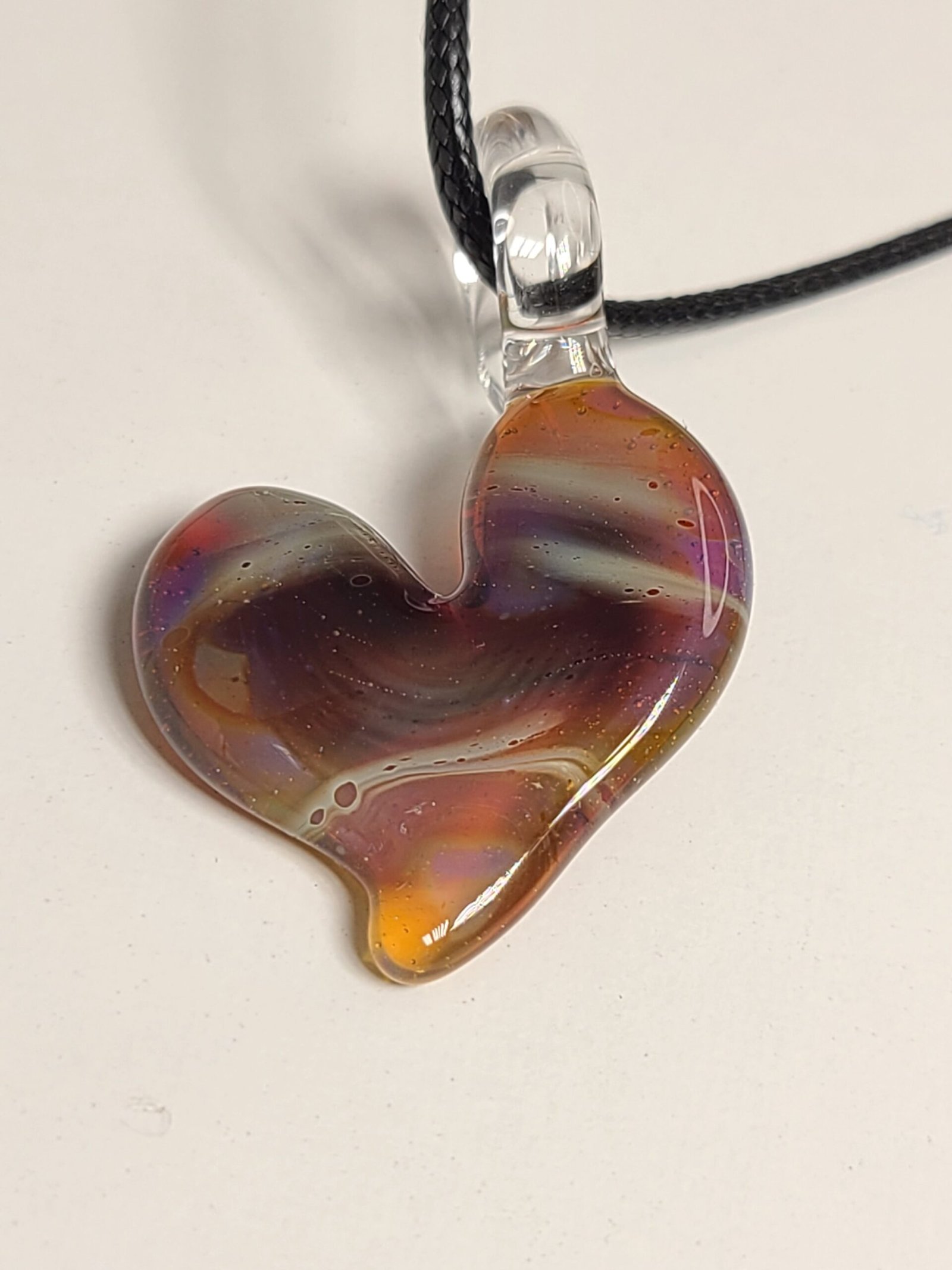 Amber Purple Heart Pendant