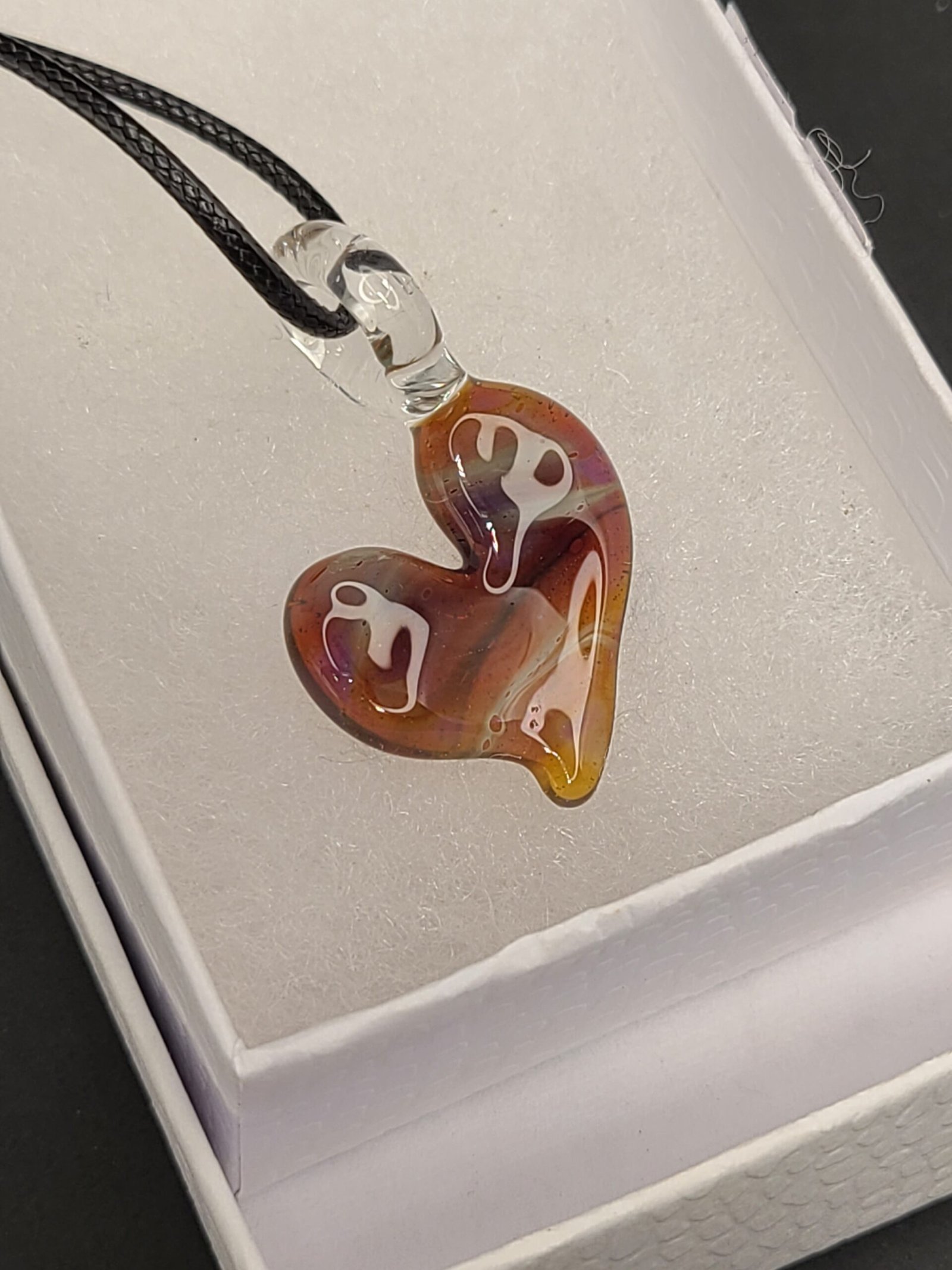 Amber Purple Heart Pendant - Image 3