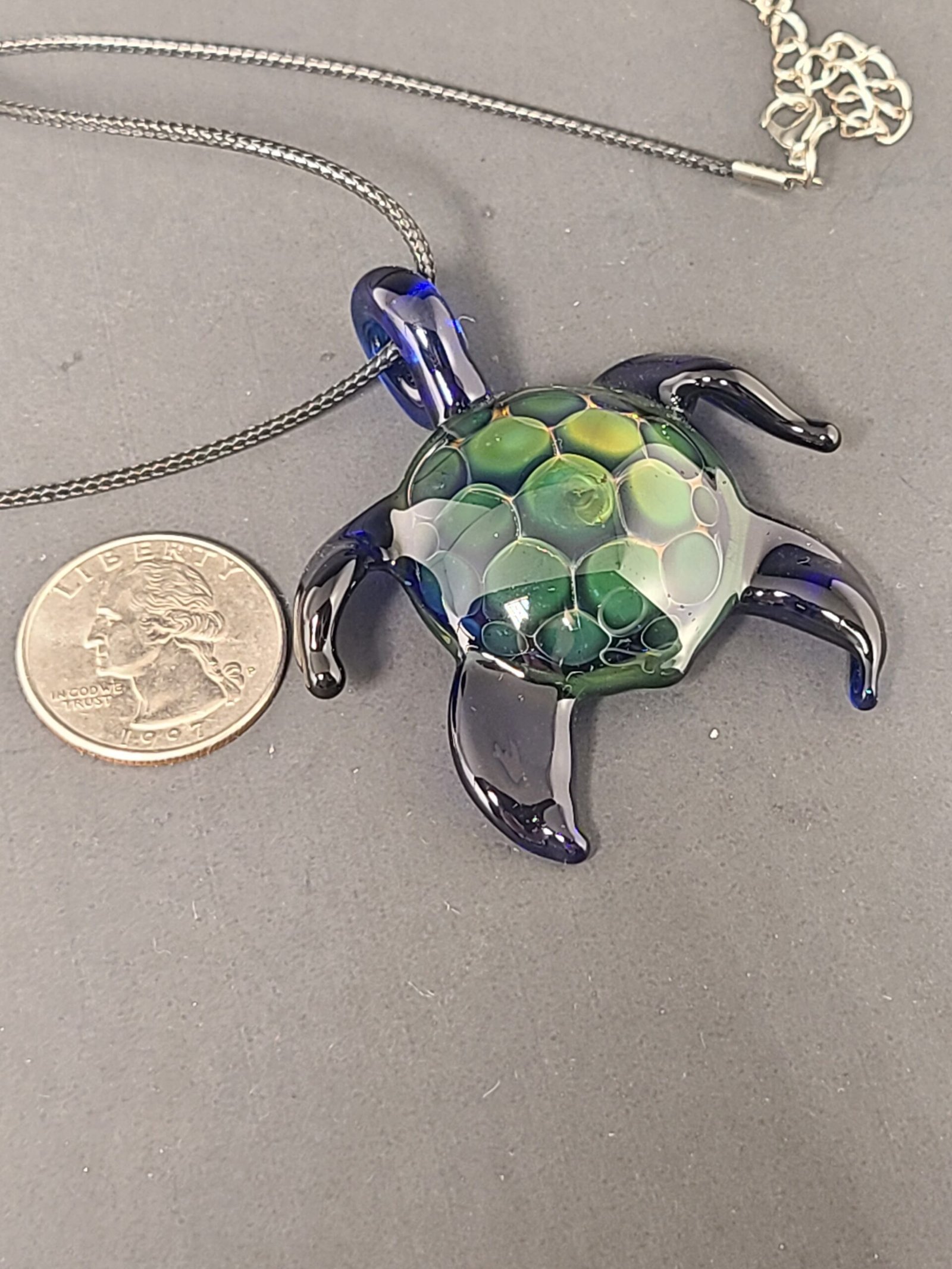 Tropical Cobalt Turtle Pendant - Image 4