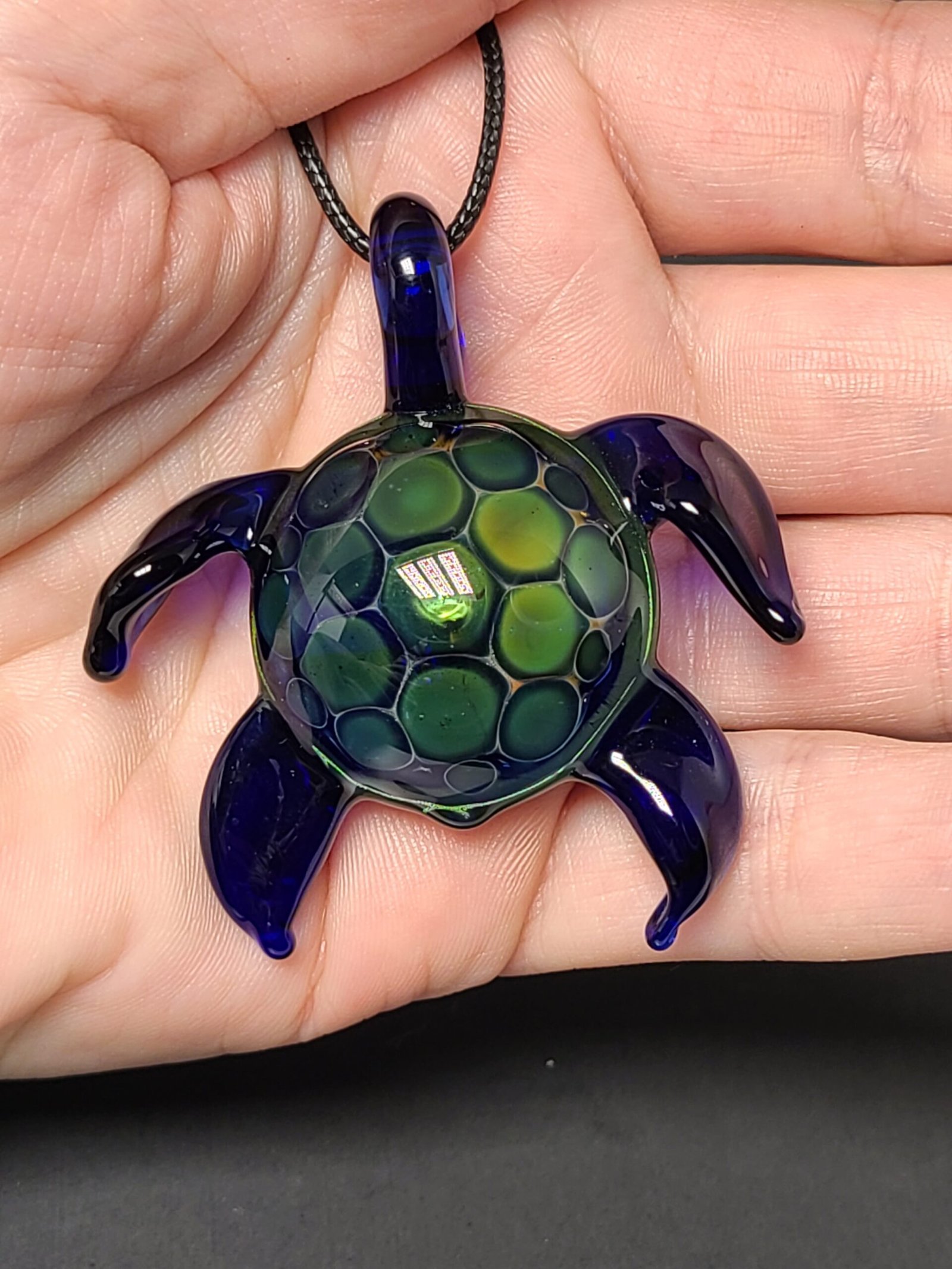 Tropical Cobalt Turtle Pendant - Image 2